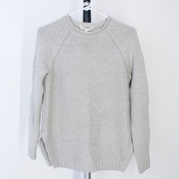 Banana Republic Sunday Sunday Wool Blend Grey Raglan Knit Crewneck Sweater Sz XS - Picture 1 of 13